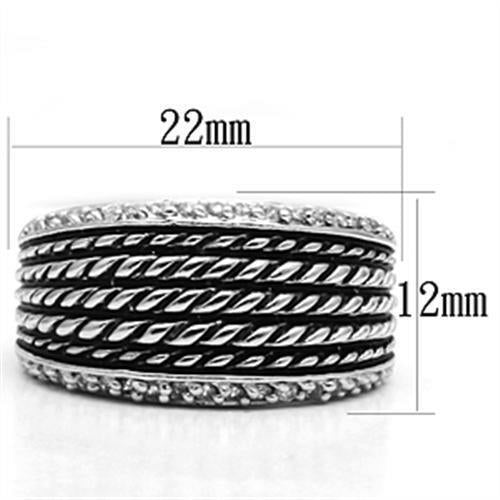 DSR 3W065 - Rhodium Brass Ring with AAA Grade CZ