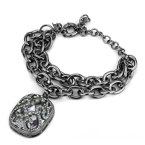 DSB 4222 - TIN Cobalt Black Brass Bracelet with AAA Grade CZ