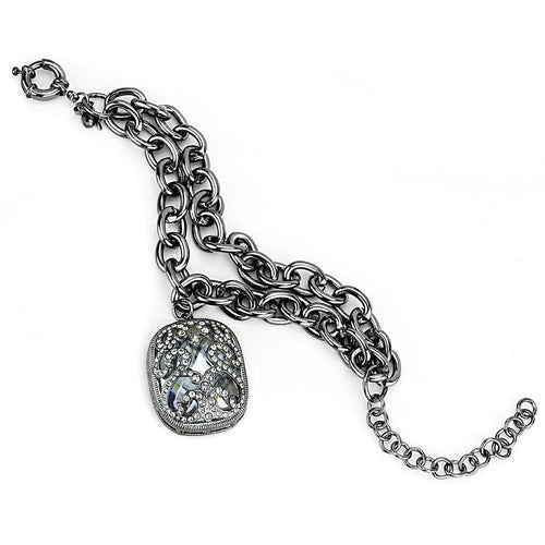 DSB 4222 - TIN Cobalt Black Brass Bracelet with AAA Grade CZ