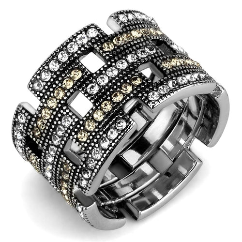 DSR 2987 - High polished (no plating) Stainless Steel Ring with Top