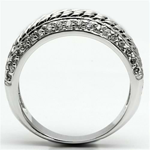 DSR 3W065 - Rhodium Brass Ring with AAA Grade CZ