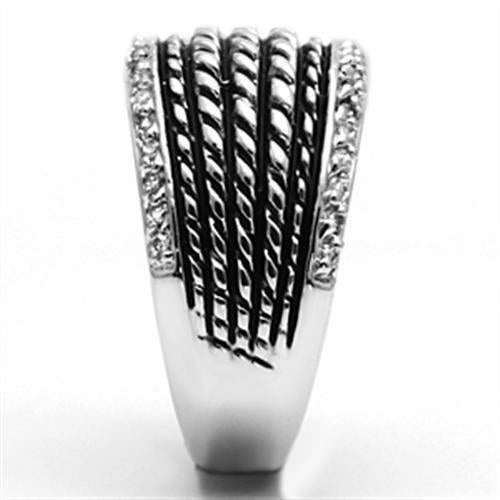 DSR 3W065 - Rhodium Brass Ring with AAA Grade CZ