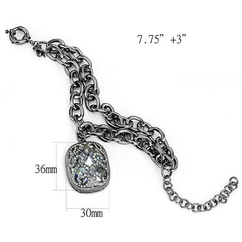 DSB 4222 - TIN Cobalt Black Brass Bracelet with AAA Grade CZ