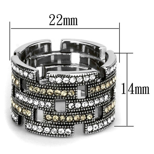 DSR 2987 - High polished (no plating) Stainless Steel Ring with Top