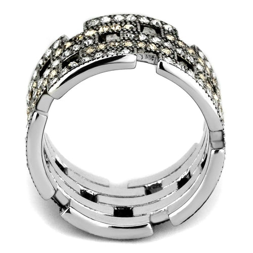 DSR 2987 - High polished (no plating) Stainless Steel Ring with Top