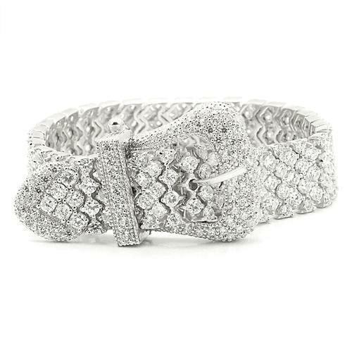 DSB 0S179 - Rhodium 925 Sterling Silver Bracelet with AAA Grade CZ