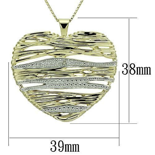 DSN 9599 - Gold+Rhodium 925 Sterling Silver Necklace with AAA Grade CZ